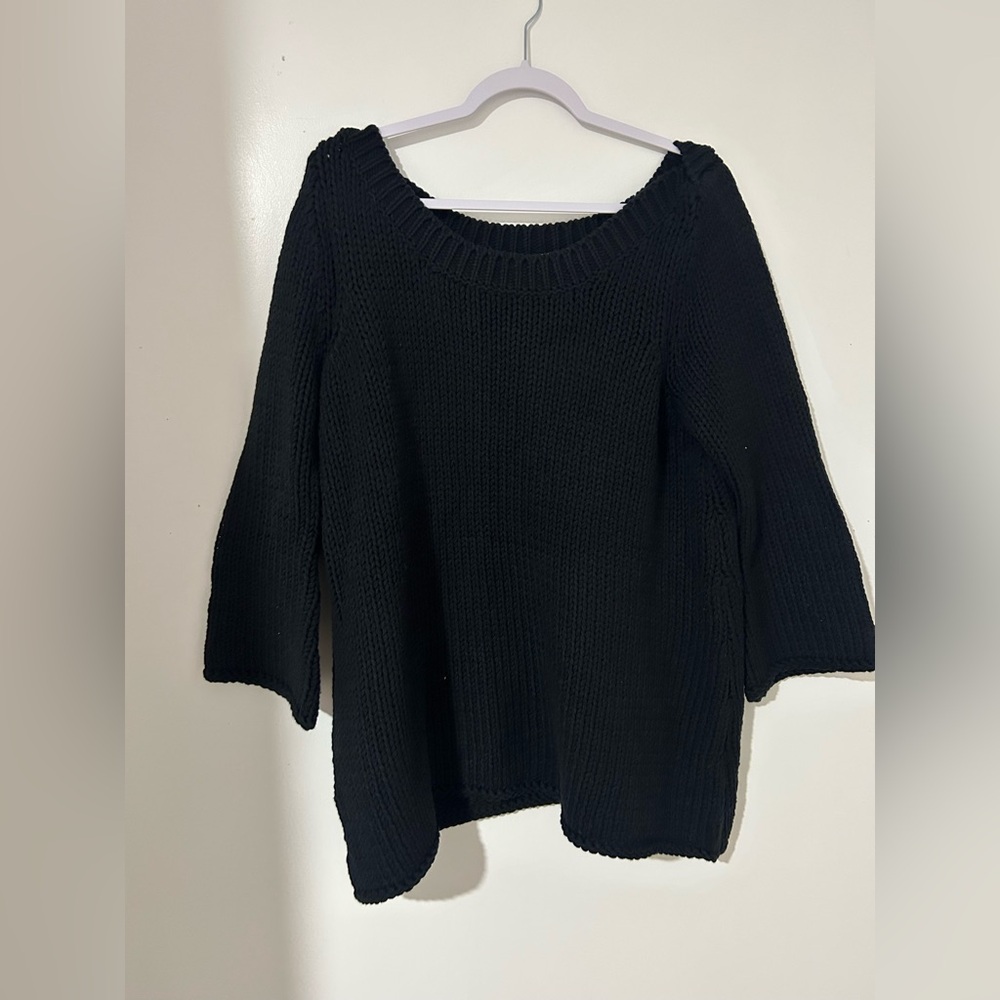 Soft Surroundings Midnight‎ Black Scoop Neck Sweater